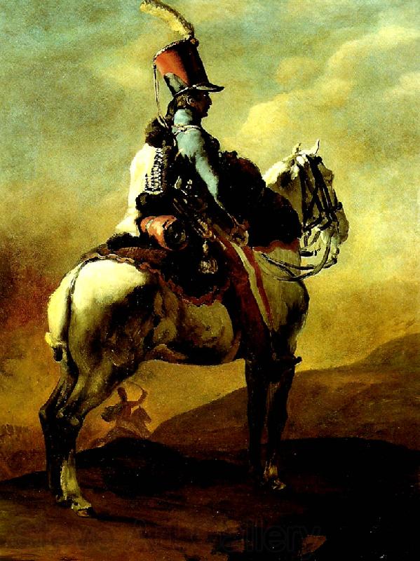 Theodore   Gericault trompette de hussards France oil painting art